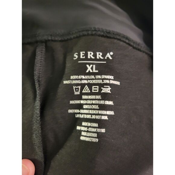 Serra NWT Ladies Plus Size Faux Leather Leggings Black Metallic Size XL (16-18) - Picture 3 of 5